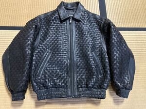 23aw SUPREME WOVEN LEATHER VARSITY JACKET S 美品