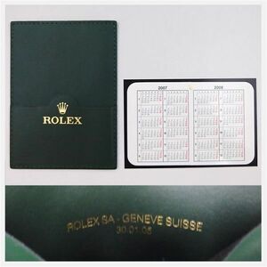 ロレックス カレンダー 2007-2008 ＋ カードケース 同年頃 ★ ROLEX ケース箱 冊子タグ 腕時計スタンド ノベルティ ディスプレイ 2021-A-01