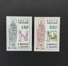 外国切手　バチカン　1979　バシレイオス没後1300年 2種