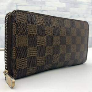 極美品●LOUISVUITTON ルイヴィトン ダミエ エベヌ 長財布 ジッピーウォレット ラウンドファスナー ジップ メンズ レディース N60015 金具