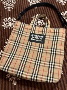 【1円スタート】バーバリーBURBERRY LONDON ENGLAND現行タグリカルドティッシ作品大人気超高級2Wayメンズショルダー手提げバッグ新品同様