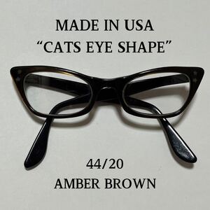 MADE IN USA キャッツアイ 44/20 ビンテージ サングラス メガネ ロカビリー ピンナップ アメリカ製 キャットアイ 眼鏡 フォックスシェイプ