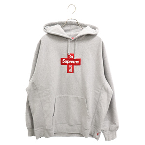 SUPREME シュプリーム 20AW Cross Box Logo Hooded Sweatshirt クロスボックスロゴ スウェット プルオーバーパーカー グレー