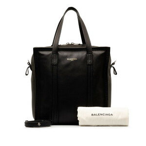 バレンシアガ バザール ショッパー S トートバッグ ショルダーバッグ 2WAY 443096 ブラック レザー レディース BALENCIAGA 【中古】