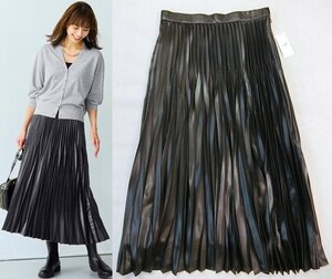 ■23区大きいサイズ44今季最新作【杏さん着用】レザーライクプリーツスカート28,600円■