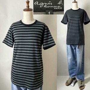 美品【国内正規品 名作 定価14,300円程 定番】日本製 agnes b. homme 8807J008 E20 アニエスベー オム J008 TS 細ボーダー Tシャツ 1 半袖