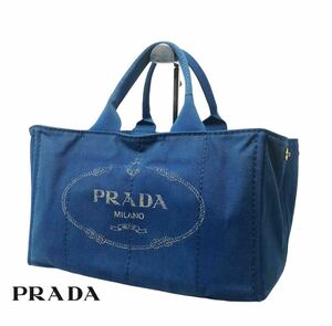 041 PRADA プラダ カナパ トートバッグ ハンドバッグ ゴールド金具 三角ロゴプレート