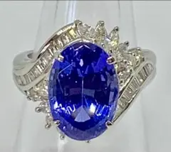 極上天然タンザナイト8.72ct 絶品ダイヤ1.07ctデザインリング