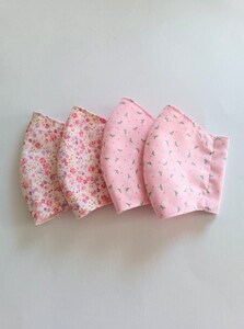 園児用立体マスク６枚入り(小花３枚とチューリップ３枚)ハンドメイド★送料無料★