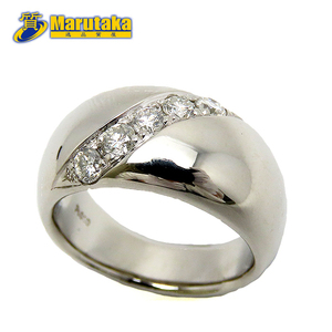 送料無料 ダイヤモンド プラチナ リング 16.5号 Pt900 D0.60ct 18.5g メンズ Platinum Diamond Ring 逸品質屋 丸高 尼崎 美品 a23-8-5