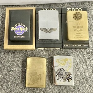 H062 まとめ ▲ Zippo ジッポー オイルライター 5点セット ストリートファイター ハードロックカフェ エアフォース 他 喫煙具