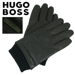 【S3282】【美品】【羊革】HUGO BOSS ヒューゴボス レザーグローブ 手袋 サイズUS9