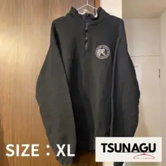 ハーフジップ ブラック トレーナー XL 古着