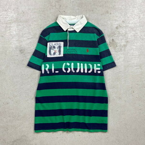 90年代 Polo by Ralph Lauren RL GUIDE ポロバイラルフローレン ボーダー ポロシャツ ラガーシャツ メンズS-M相当