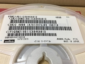 チップ積セラ　GRM219B11C684KA01D　2125サイズ　B特性　16VDC　0.68μF　4000pcs/reel