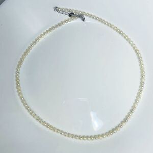 セール　本真珠　ネックレス 45cm ベビーパール　3-4mm デザインネックレス アクセサリー チェーン