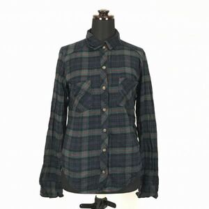 アバクロンビーアンドフィッチ★長袖/チェック柄シャツ【レディースXS/緑/グリーン】Abercrombie&Fitch◆BG74