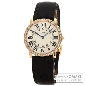 CARTIER カルティエ WR000651 ロンド ルイ カルティエ LM 36mm ダイヤモンド 腕時計 K18ピンクゴールド 革 メンズ 中古