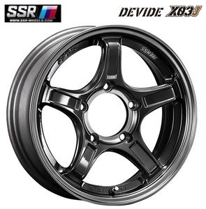 新品単品4本SET SSR ディバイド DEVIDE X03J 5.5J+0 5H-139.7 16インチ マシンドグラファイトガンメタ+スモーククリア