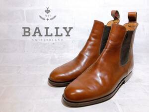 【美品】BALLY バリー 高級 サイドゴアブーツ 本革 レザー 茶 ビジネスシューズ ハンドメイド UK6.5E（約25cm）メンズ