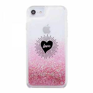 iPhone SE(第2世代) 8 7 グリッターケース LOVE ピンク ラメ カバー キラキラ 保護 かわいい おしゃれ 可愛い イングレム IJ-P76LG1P-BV056