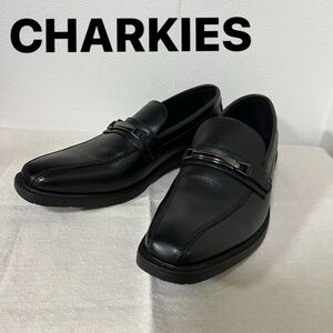 SI■ 美品 CHARKIES チャーキース ビジネスシューズ 黒 ブラック 25cm 男性 メンズ 靴 仕事 紳士 シューズ 革靴 レザー おしゃれ