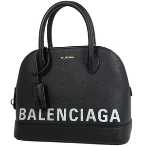 バレンシアガ BALENCIAGA ヴィルトップ ハンドル S ハンドバッグ ロゴ ハンドバッグ レザー ブラック 518873 レディース 【中古】