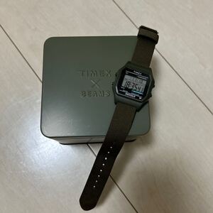 ビームス タイメックス MILITARY DIGITAL WATCH 腕時計 コラボ 別注 キャンパー 角デジ カーキ オリーブ BEAMS TIMEX ミリタリーデジタル