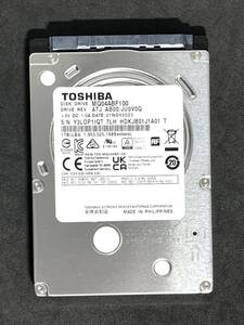 【送料無料】 ★ 1TB ★　TOSHIBA　/　MQ04ABF100　【使用時間：100ｈ】　2023年製　稼働少　2.5インチ 内蔵HDD　7mm厚/SATA　東芝　