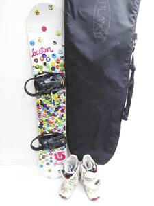 お買い得4点セット！ らくらくステップイン BURTON バートン Feather 144 + ブーツ25.0cm スノーボード ケース付き 0128B3 @140