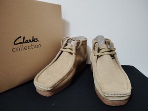 新品未使用Clarks(クラークス) ワラビーモカシンシェイカーブーツShacre Bootダークサンドスエード25.5cm本革本皮革靴皮靴