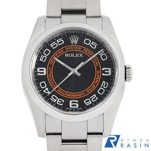 ロレックス オイスターパーペチュアル 116000 ブラック コンセントリック V番 中古 メンズ 腕時計