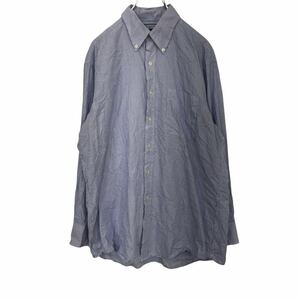 TOMMYHILFIGER ストライプ シャツ L ブルー トミーヒルフィガー 長袖シャツ ボタンダウンシャツ 古着卸 アメリカ仕入 t2110-4631