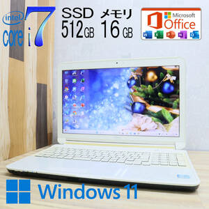 ★完動品 最上級4コアi7！新品SSD512GB メモリ16GB★A77G Core i7-2670QM Webカメラ Win11 MS Office2019 Home&Business ノートPC★P71615