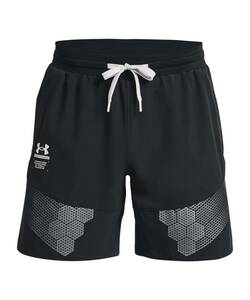 ★新品未使用　UNDER ARMOUR アーマープリント ウーブンショーツ 1370416　ブラック/サイズSM★