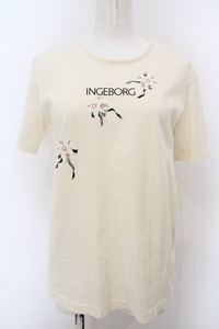 INGEBORG / 百合pt Tシャツ M アイボリー O-24-04-30-1062-LO-TS-IG-OS