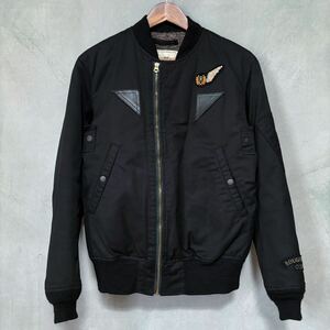 TENDERLOIN × RATS テンダーロイン×ラッツ B-15A Flight Jacket アルパカファー 裏地 ミリタリー フライトジャケット ブルゾン size.S 黒