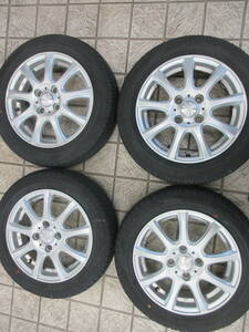 軽四全般アルミ14×4.5Joff45pcd100の4穴ハブ径65㎜・タイヤ155/65R14ダンロップENASAVE EC204製造年1022×2と4919×2の4本