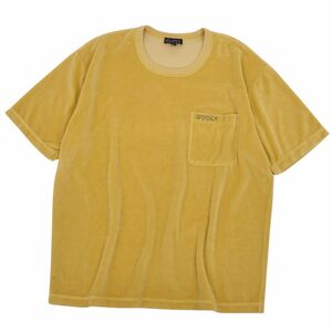 Vintage グッチ GUCCI トムフォード期 Tシャツ ショートスリーブ 半袖 ベロア ロゴ刺繍 トップス メンズ S イエロー cf10do-rm24r07368