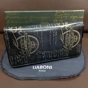 絶賛 定価23万 特注限定品◆UABONI*ユアボニ*ラウンドファスナー長財布*EU製◆カリグラフィー パティーヌ ゴールデン シルバー 手染 メンズ