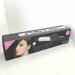 【新品同様品】ヘアアイロン SALONIA for PROFESSIONAL 2WAY IRON STRAIGHT & CURL IRON 32mm SL-002A