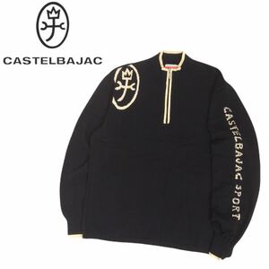 着用少 極美品 フワフワ極上 CASTELBAJAC 蓄熱保温 家紋 ビッグロゴ ウール ニット セーター メンズ4 カステルバジャック ライカ 2411145