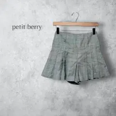 【petit berry】　チェック　プリーツ　ショートパンツ　フレア　ミニ丈