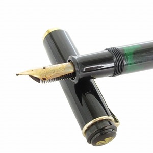 ペリカン Pelikan 万年筆 筆記具 回転式 14C-585 黒 ブラック ゴールドカラー 筆記用具 文房具 ジャンク