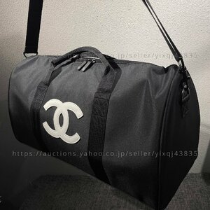 シャネル ノベルティ 非売品 ボストンバッグ ショルダー付き CHANEL ジムバッグ ヨガ スポーツ 旅行 一泊 軽い レディース ブランド 白 黒