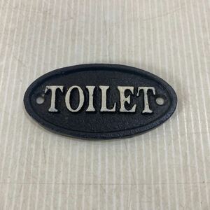 鉄製 アイアン TOILET トイレ 標識 看板 扉 ロゴ インテリア 壁面 中古