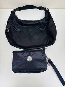 ◆◇ 2点おまとめ キプリング バッグ ポーチ Kipling GALYA （Black Camo Emb） B5サイズ CREATIVITY XL ナイロン ◆◇ 