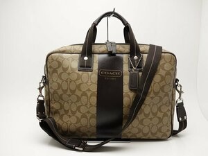 COACH コーチ シグネチャー　ブリーフケース 2WAYバッグ　ストラップ付　F70592 書類カバン　バッグ 中古　【質屋出品】