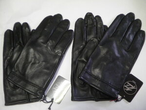 Harvie＆Hudson ハービー＆ハドソン *サイズ M 23cm*２点セット/羊革 高級手袋*ブラック