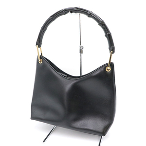 【ジャンク】グッチ GUCCI バンブー ブラック レザー ハンドバッグ 001.3003 001998 レディース 【xx】【中古】4000001801801863